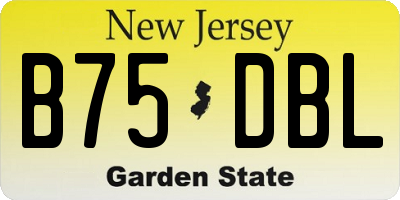 NJ license plate B75DBL