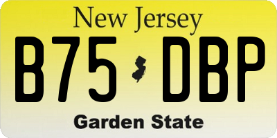 NJ license plate B75DBP
