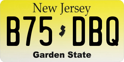 NJ license plate B75DBQ