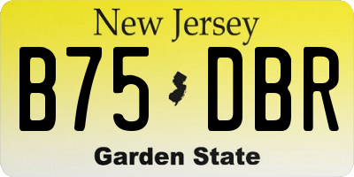 NJ license plate B75DBR