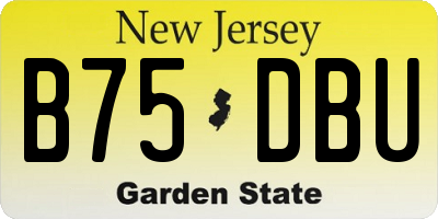 NJ license plate B75DBU