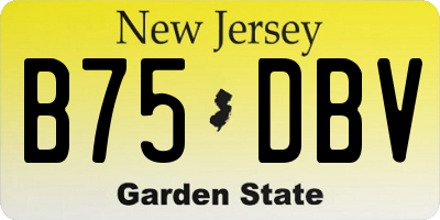 NJ license plate B75DBV