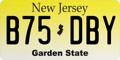 NJ license plate B75DBY