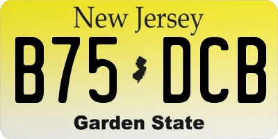 NJ license plate B75DCB