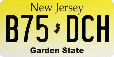 NJ license plate B75DCH