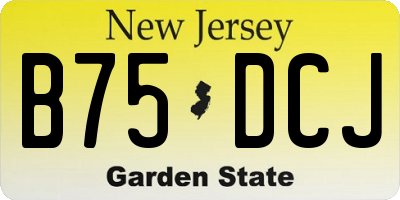NJ license plate B75DCJ