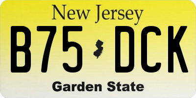NJ license plate B75DCK