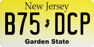 NJ license plate B75DCP