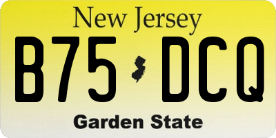 NJ license plate B75DCQ