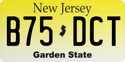 NJ license plate B75DCT