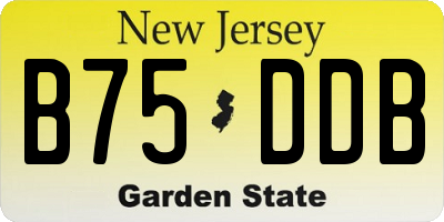 NJ license plate B75DDB