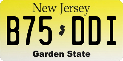 NJ license plate B75DDI