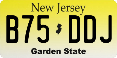 NJ license plate B75DDJ