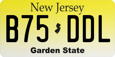 NJ license plate B75DDL