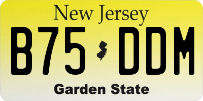 NJ license plate B75DDM