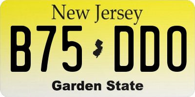 NJ license plate B75DDO