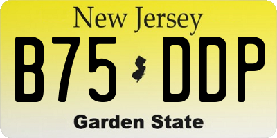 NJ license plate B75DDP