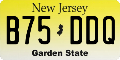 NJ license plate B75DDQ
