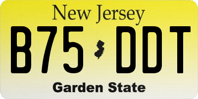 NJ license plate B75DDT
