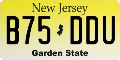 NJ license plate B75DDU