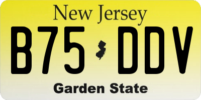 NJ license plate B75DDV
