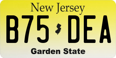 NJ license plate B75DEA