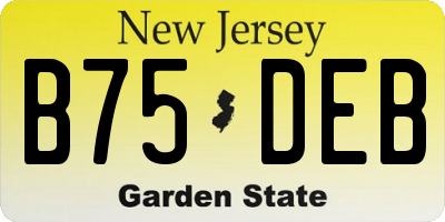 NJ license plate B75DEB