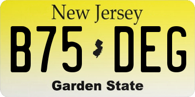 NJ license plate B75DEG