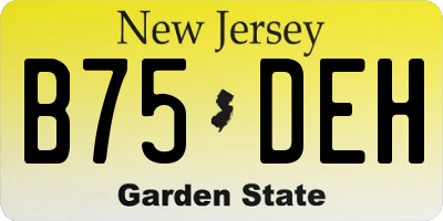 NJ license plate B75DEH