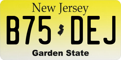 NJ license plate B75DEJ