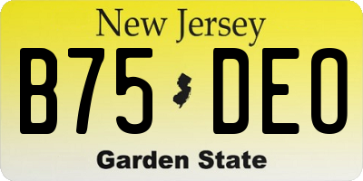 NJ license plate B75DEO