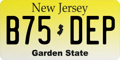 NJ license plate B75DEP