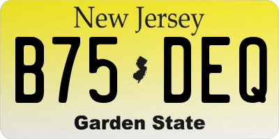 NJ license plate B75DEQ