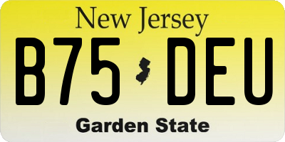 NJ license plate B75DEU