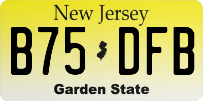 NJ license plate B75DFB