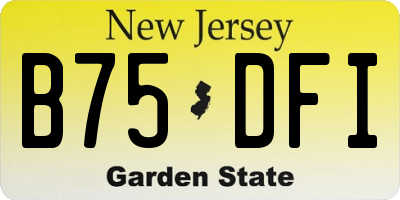 NJ license plate B75DFI