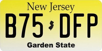 NJ license plate B75DFP