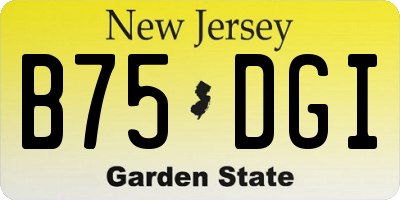 NJ license plate B75DGI