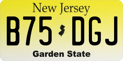 NJ license plate B75DGJ