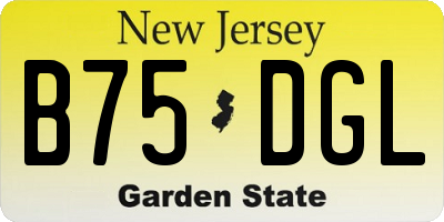 NJ license plate B75DGL