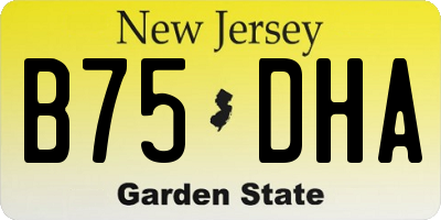 NJ license plate B75DHA