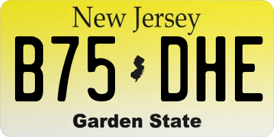 NJ license plate B75DHE