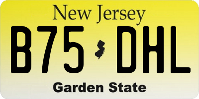 NJ license plate B75DHL