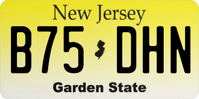 NJ license plate B75DHN