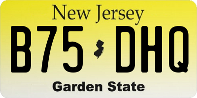 NJ license plate B75DHQ