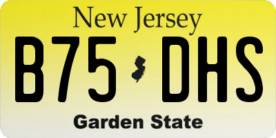 NJ license plate B75DHS