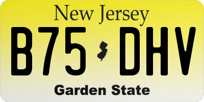NJ license plate B75DHV
