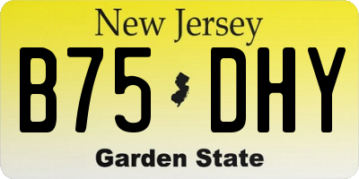 NJ license plate B75DHY