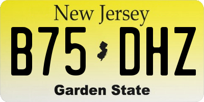 NJ license plate B75DHZ