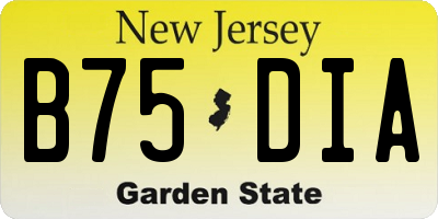 NJ license plate B75DIA